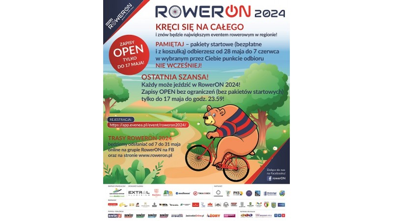 Plakat informujący o projekcie RowerON 2024